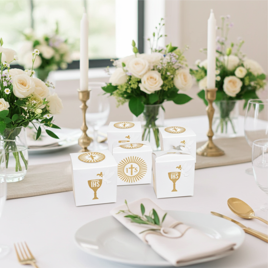 First Communion Favor Boxes for Guests | Party By Imagination